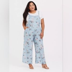 Wide Leg Crepe Overalls